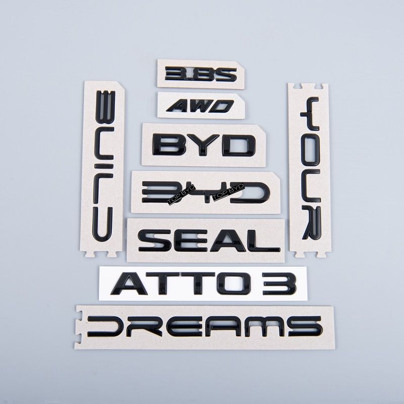 Rear Bumper Glossy Black Badges LOGO for BYD