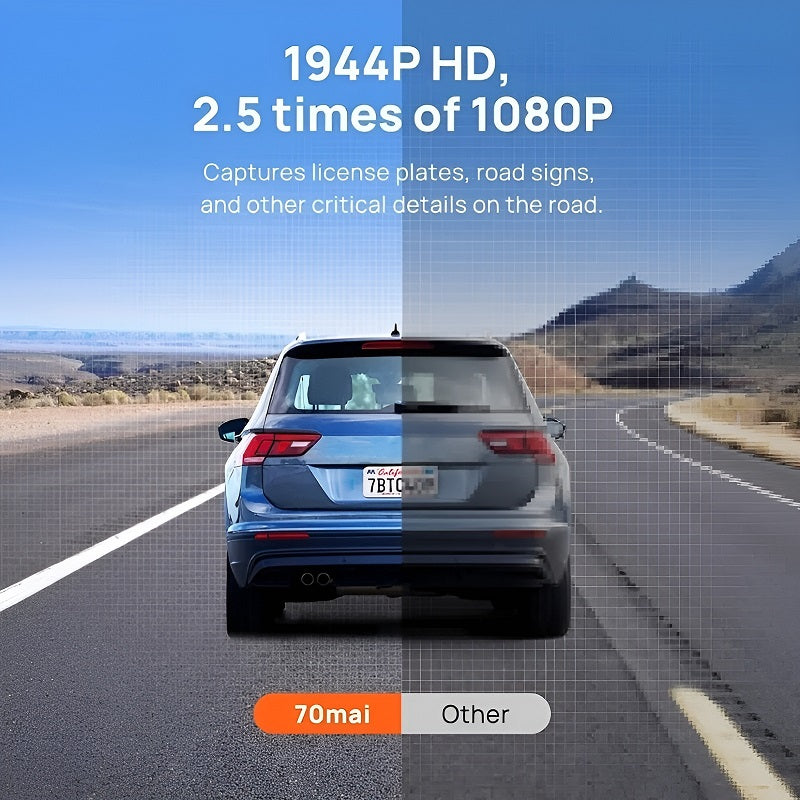 Dash Cam 2.7K HD with 2-Inch Screen, Supports 24-hour Monitoring