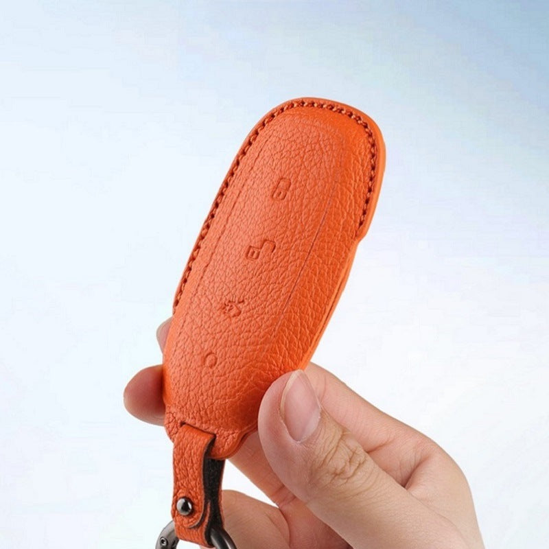 Luxury Leather Car Key Case Cover Fob Shell for DENZA